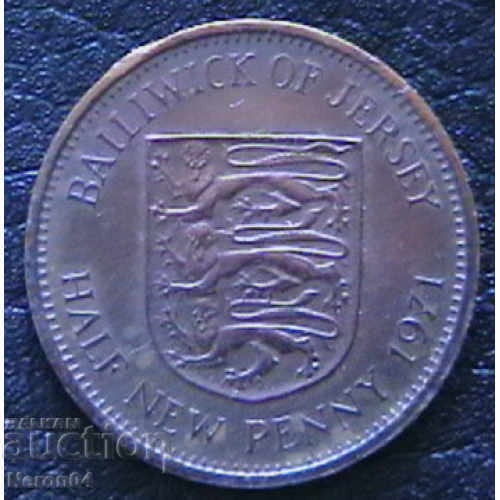 ½ penny 1971, Insula Jersey