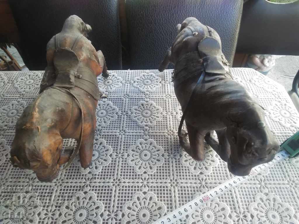 Delivery of Old leather horses.