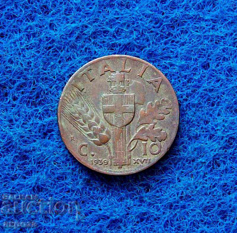 10 centesimi Italia 1939