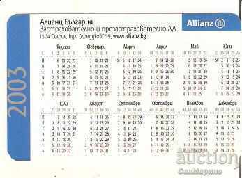Allianz Calendar 2003 with price 2.00 BGN | € 1.02 Allianz Calendar 2003 with price 2.00 BGN | € 1.02