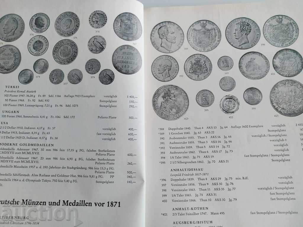 Livrarea CATALOG DE BROȘURI CASĂ DE LICITARE MONEDE MONEDĂ LIMBA GERMANĂ