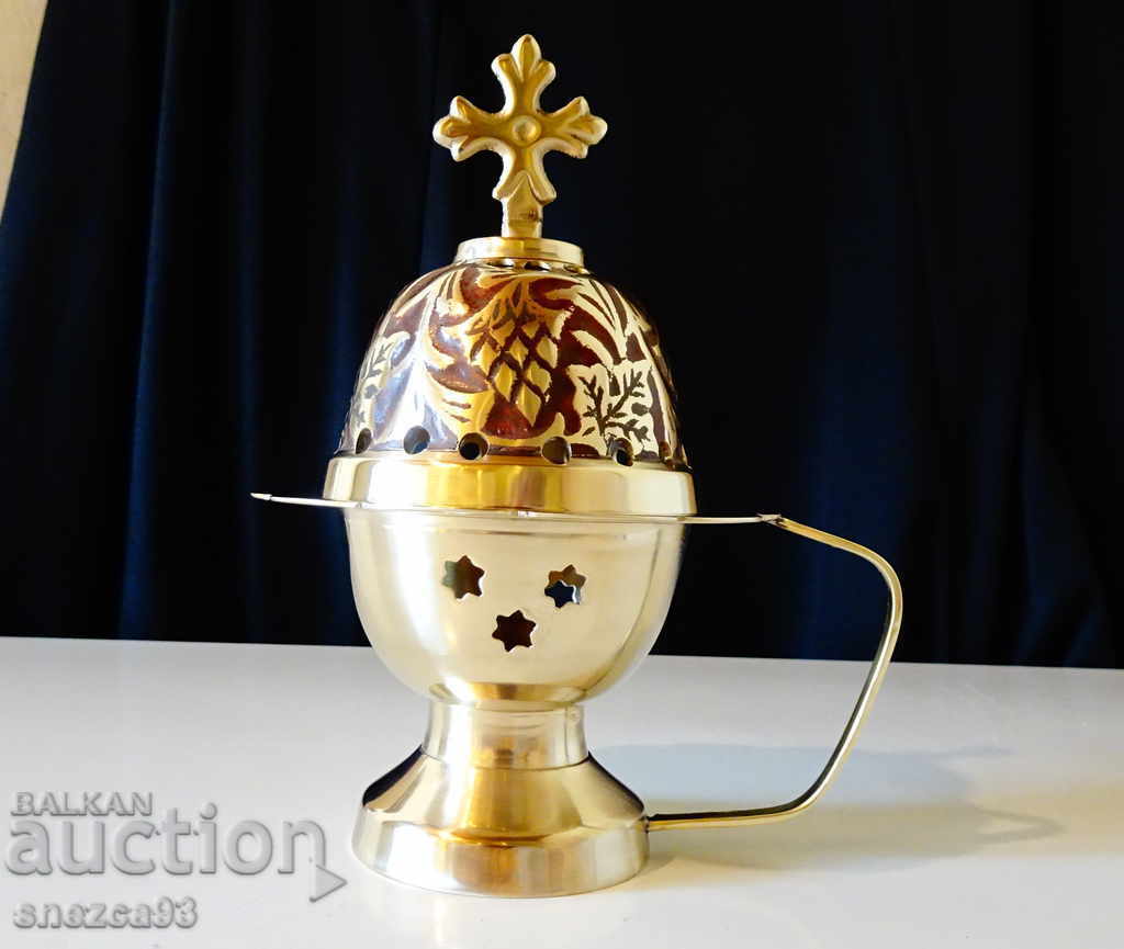 Bronze censer, candle holder, thurible, cloisonné enamel - 7 Bronze censer, candle holder, thurible, cloisonné enamel - 7