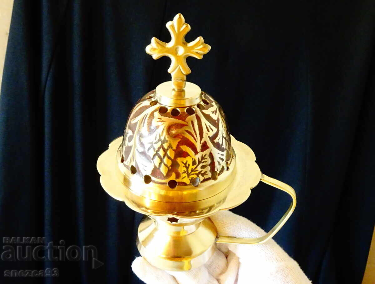 Bronze censer, candle holder, thurible, cloisonné enamel Bronze censer, candle holder, thurible, cloisonné enamel