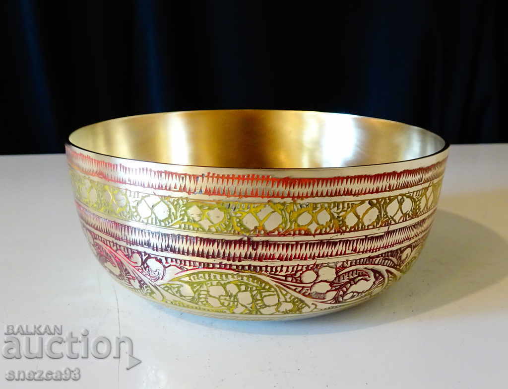Bronze serving dish, bowl, cellular enamel - 5