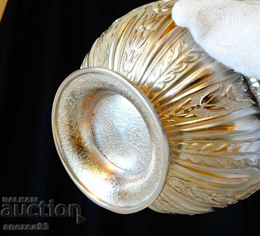 English silver-plated fruit bowl, candy box, marked. - 6