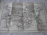 TRANSPORT THE ROAD IN BULGARIA MAP SCHEME 1962