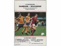 Football Program Denmark-Bulgaria 1991