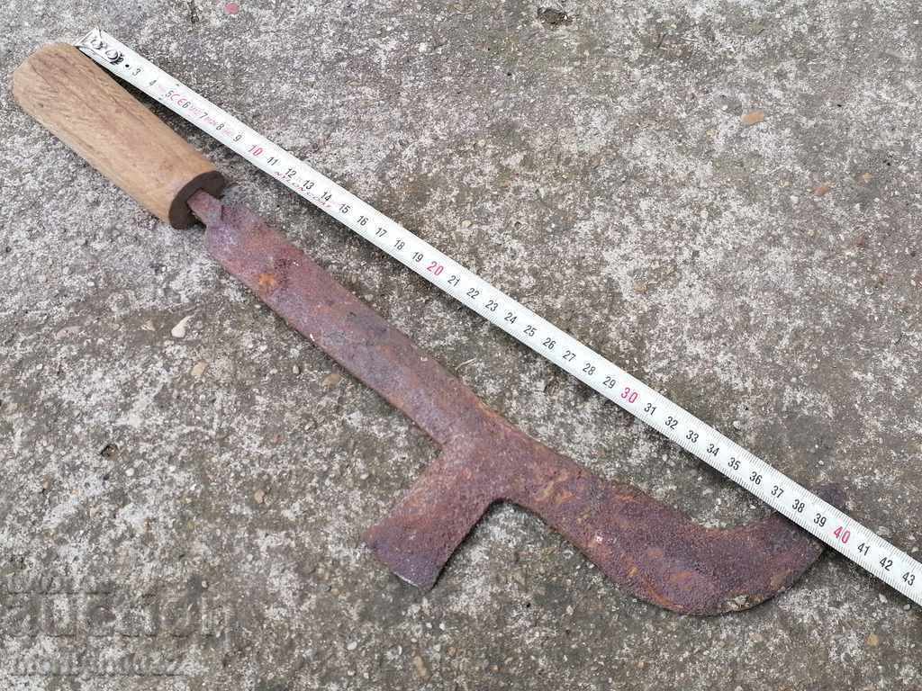 Auction  Old hand-made fork, wrought iron, chopper