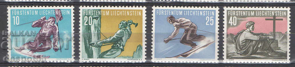 1955. Liechtenstein. Skiing and mountaineering. Sports stories - 2 series.