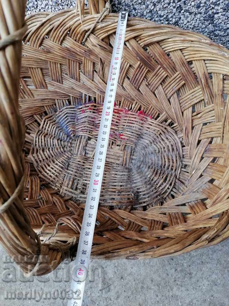 Old knit basket, wooden - 6 Old knit basket, wooden - 6