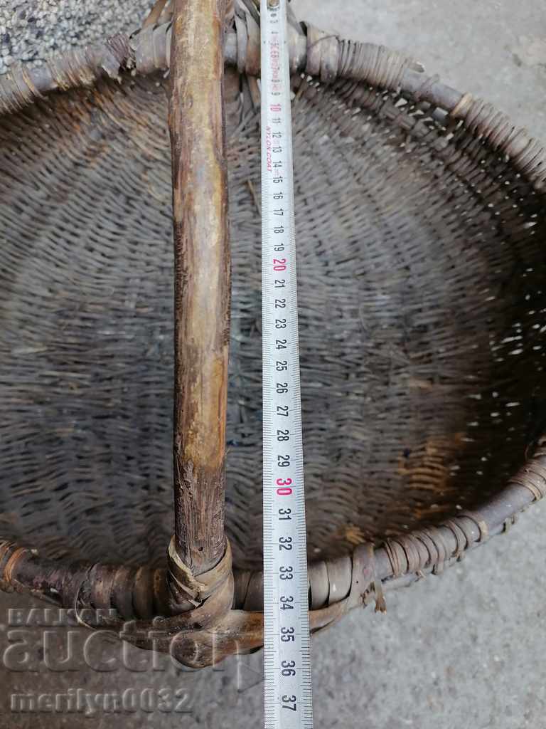 Old knit basket, wooden - 5 Old knit basket, wooden - 5