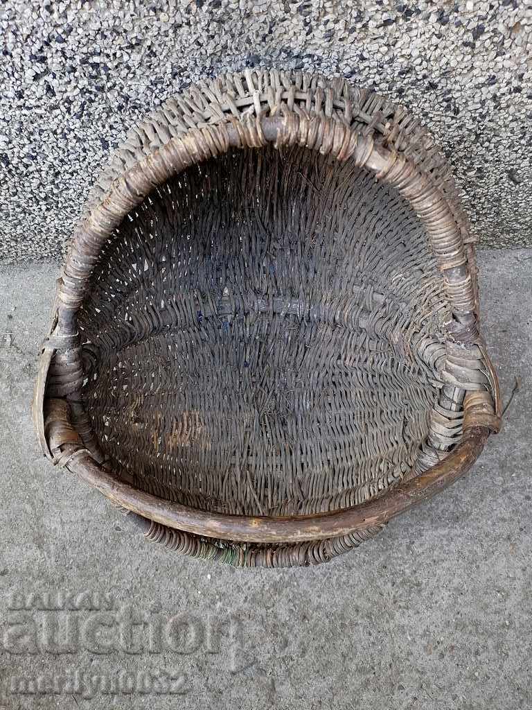 Old knit basket, wooden - 7 Old knit basket, wooden - 7