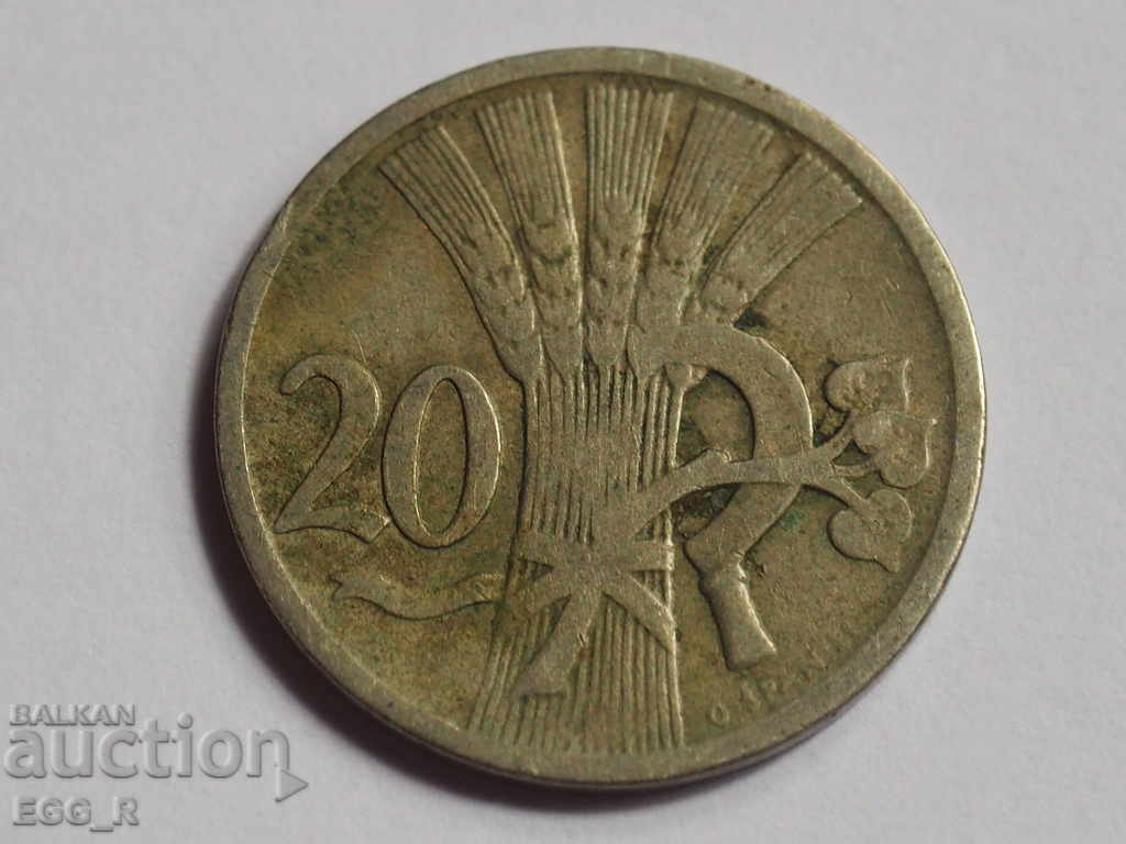 Чехословакия 20 Халера  1921 Чехия