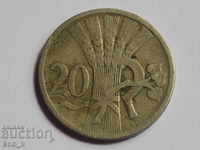 Cehoslovacia 20 Hallera 1921 Republica Cehă