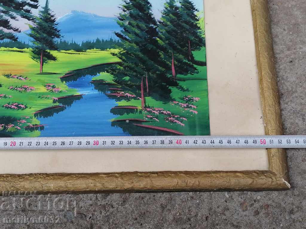 Watercolor early 20th in a glass frame taken from a banker's house - 5 Watercolor early 20th in a glass frame taken from a banker's house - 5