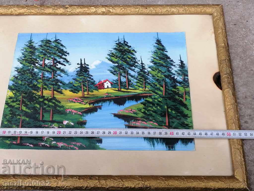 Delivery of Watercolor early 20th in a glass frame taken from a banker's house Delivery of Watercolor early 20th in a glass frame taken from a banker's house