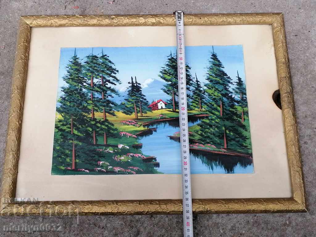 Watercolor early 20th in a glass frame taken from a banker's house - 5 Watercolor early 20th in a glass frame taken from a banker's house - 5