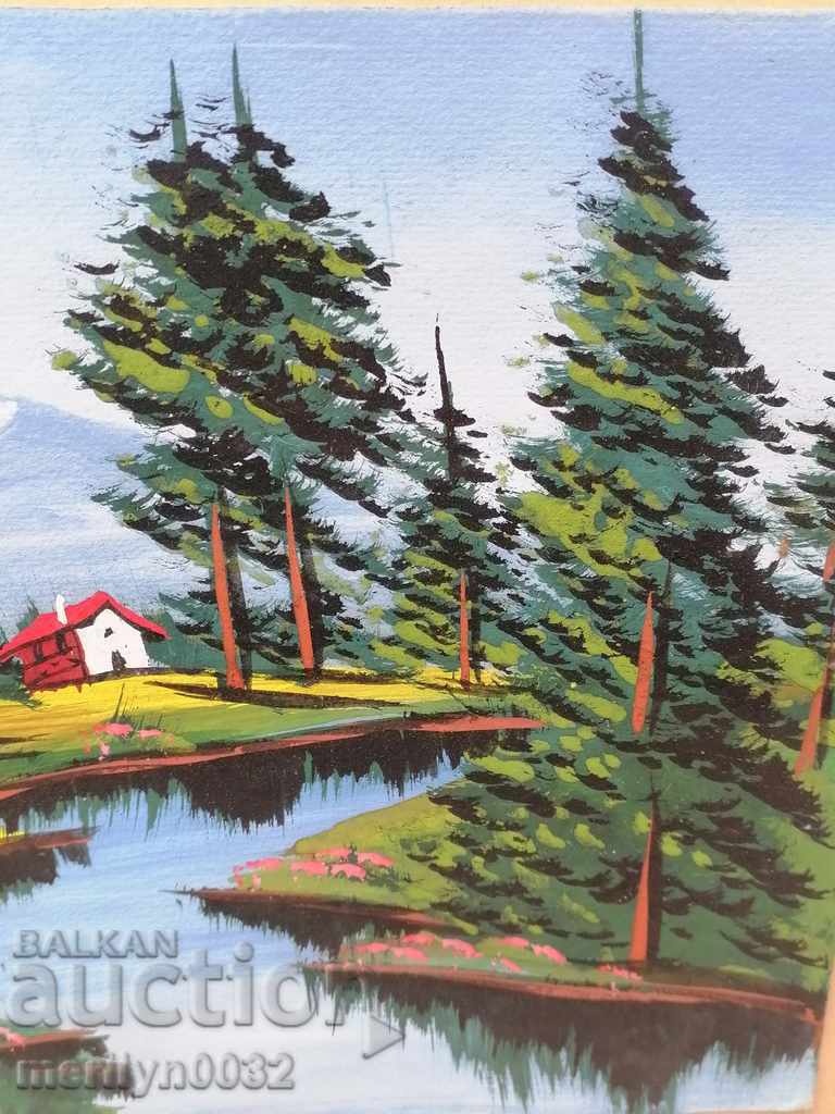 Watercolor early 20th in a glass frame taken from a banker's house - 6 Watercolor early 20th in a glass frame taken from a banker's house - 6