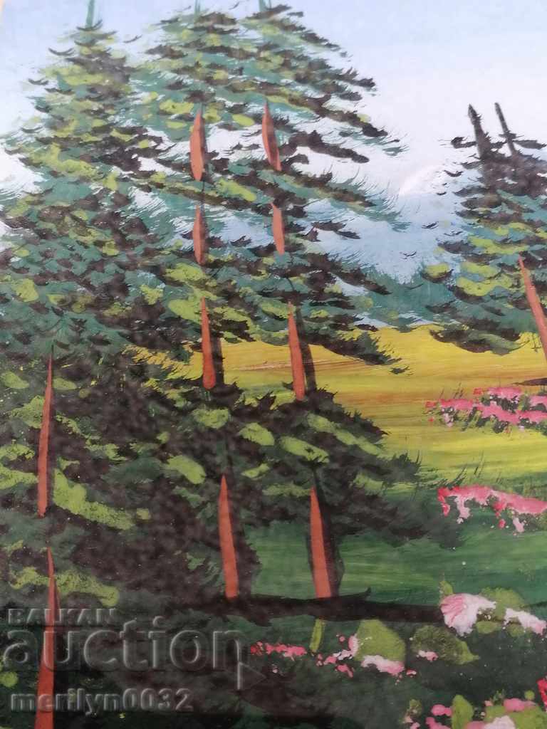 Watercolor early 20th in a glass frame taken from a banker's house - 7 Watercolor early 20th in a glass frame taken from a banker's house - 7