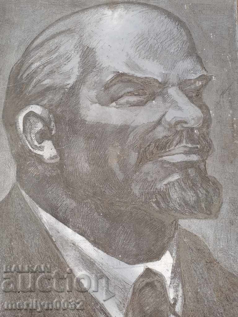 Author's engraving zincography image of Lenin UNIQUE propaganda - 6 Author's engraving zincography image of Lenin UNIQUE propaganda - 6