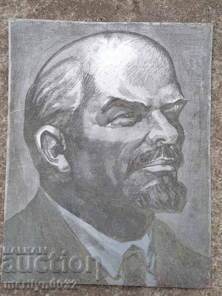 Author's engraving zincography image of Lenin UNIQUE propaganda - 7 Author's engraving zincography image of Lenin UNIQUE propaganda - 7