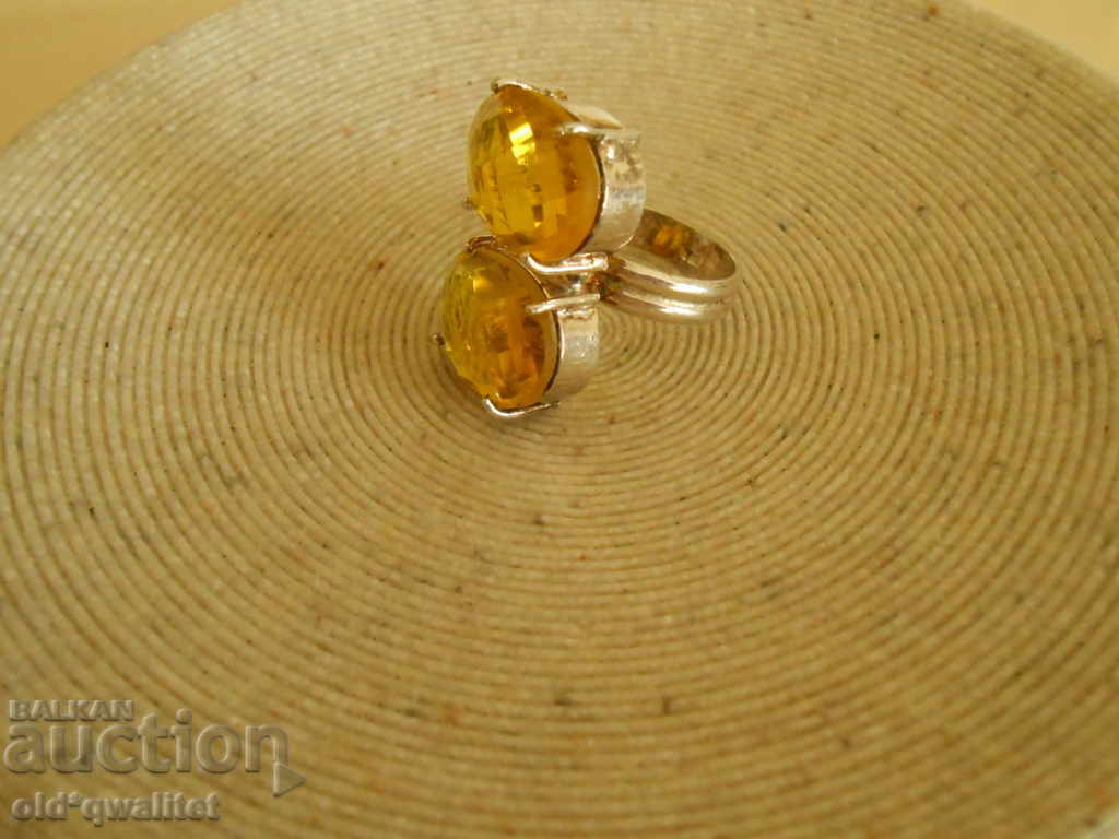 Auction Exclusive silver RING 2 pcs. Citrine FAIRY TALE 25/15 mm Auction Exclusive silver RING 2 pcs. Citrine FAIRY TALE 25/15 mm