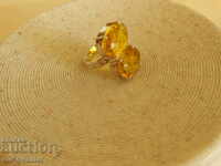 Exclusive silver RING 2 pcs. Citrine FAIRY TALE 25/15 mm