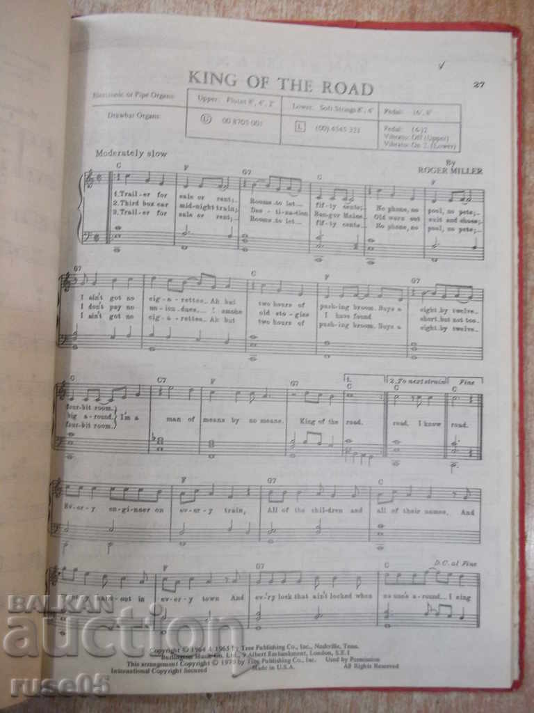 Delivery of The book "GOLDEN ORGAN SOLOS - JOHN BRIMHALL'S" - 128 pages.