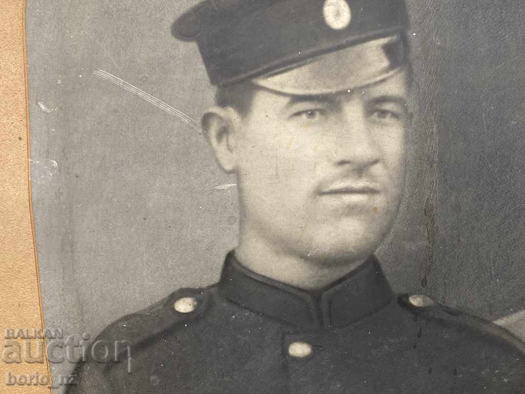 10548. OLD MILITARY PHOTO Retouched IN A WOODEN FRAME - 5 10548. OLD MILITARY PHOTO Retouched IN A WOODEN FRAME - 5