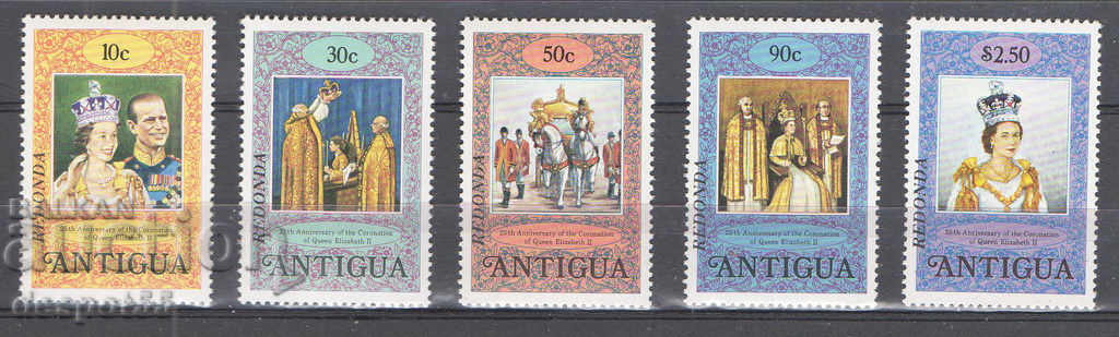 1979 Antigua, Redonda. 25 de ani de la încoronarea Elisabeta a II-a