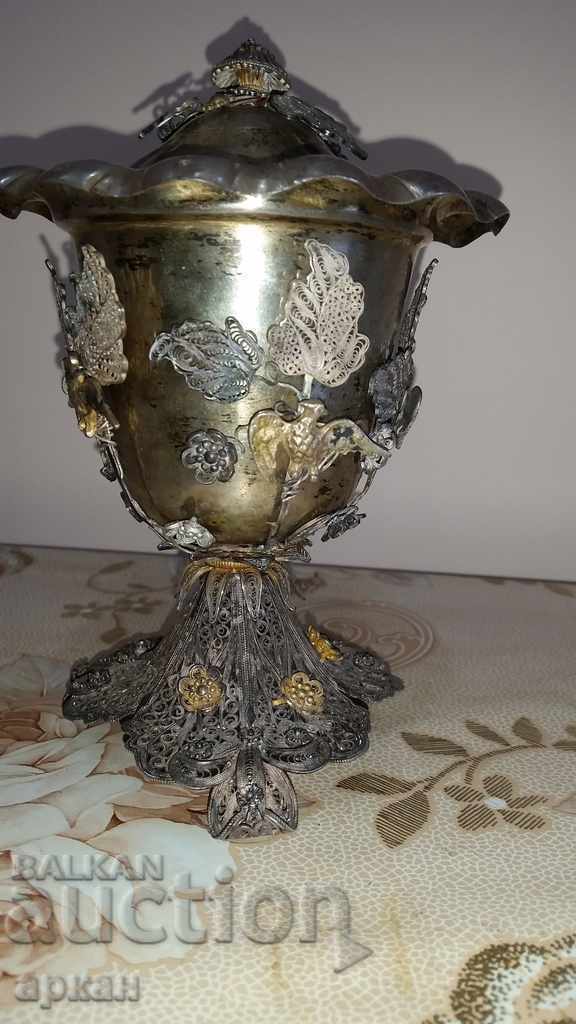 Cupa de argint cu filigran, ștampile Imperiul Otoman - 7