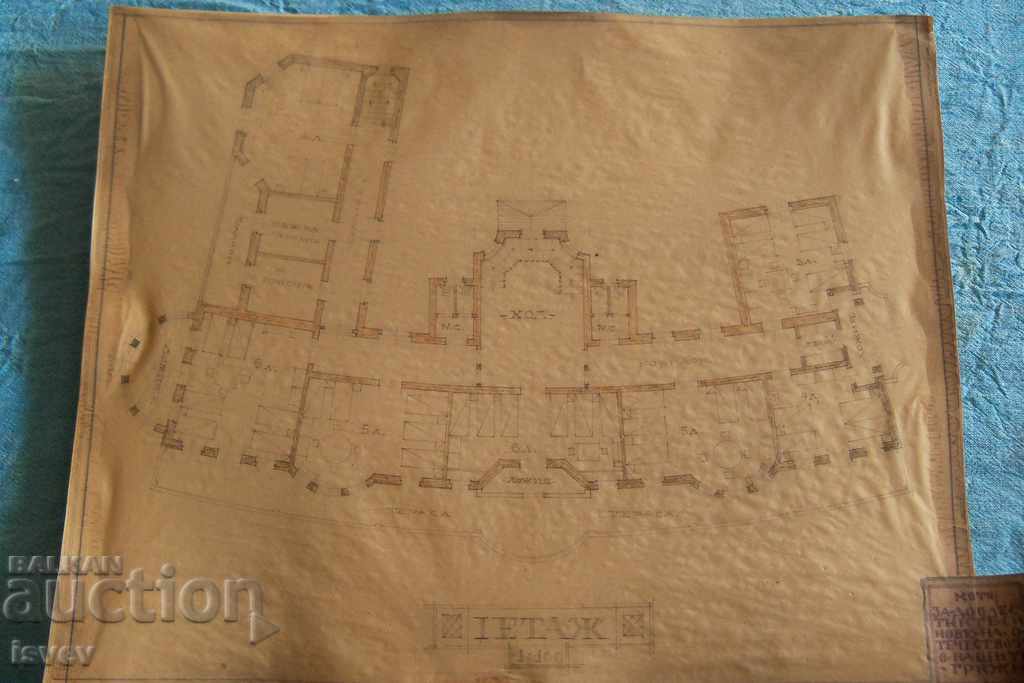 Delivery of Beautiful old architectural drawing from before 1944. №2 Delivery of Beautiful old architectural drawing from before 1944. №2