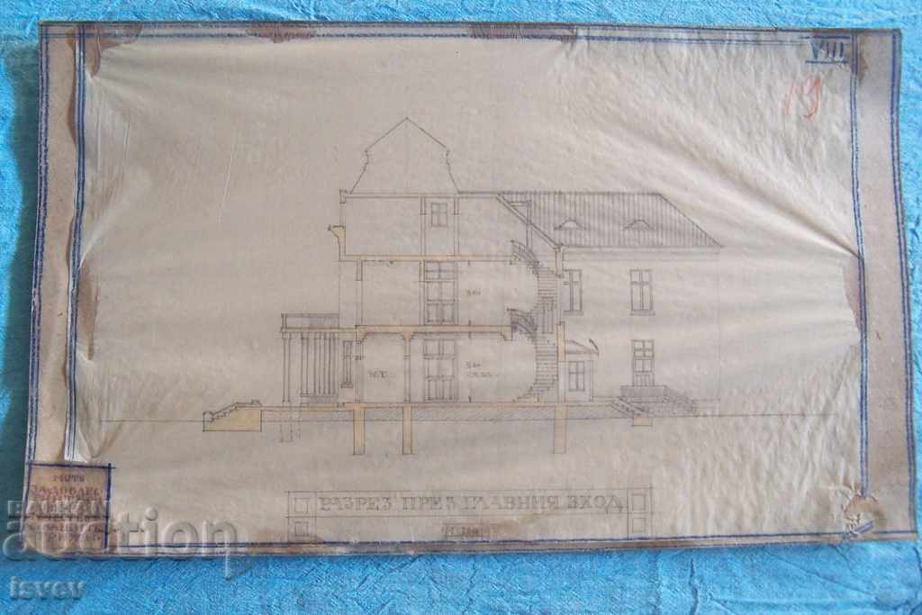 Frumos desen arhitectural vechi, schiță dinainte de 1944 №5 - 6