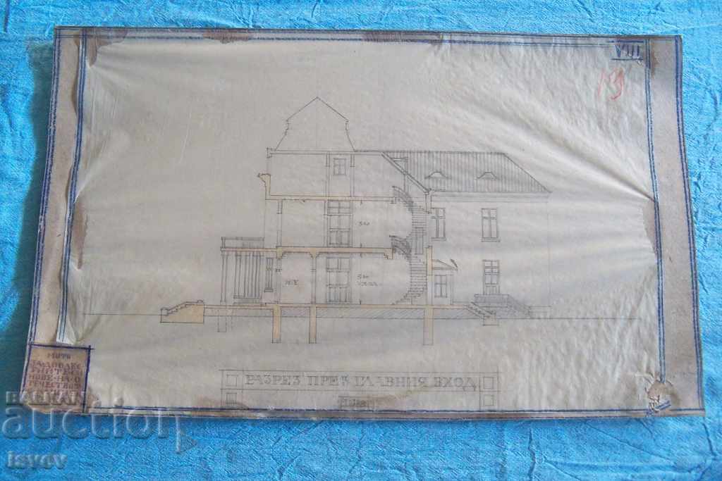 Beautiful old architectural drawing, sketch from before 1944 №5