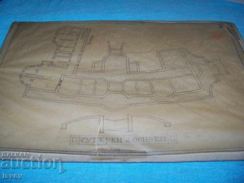 Beautiful old architectural drawing from before 1944. №6 with price 10.00 BGN | € 5.11