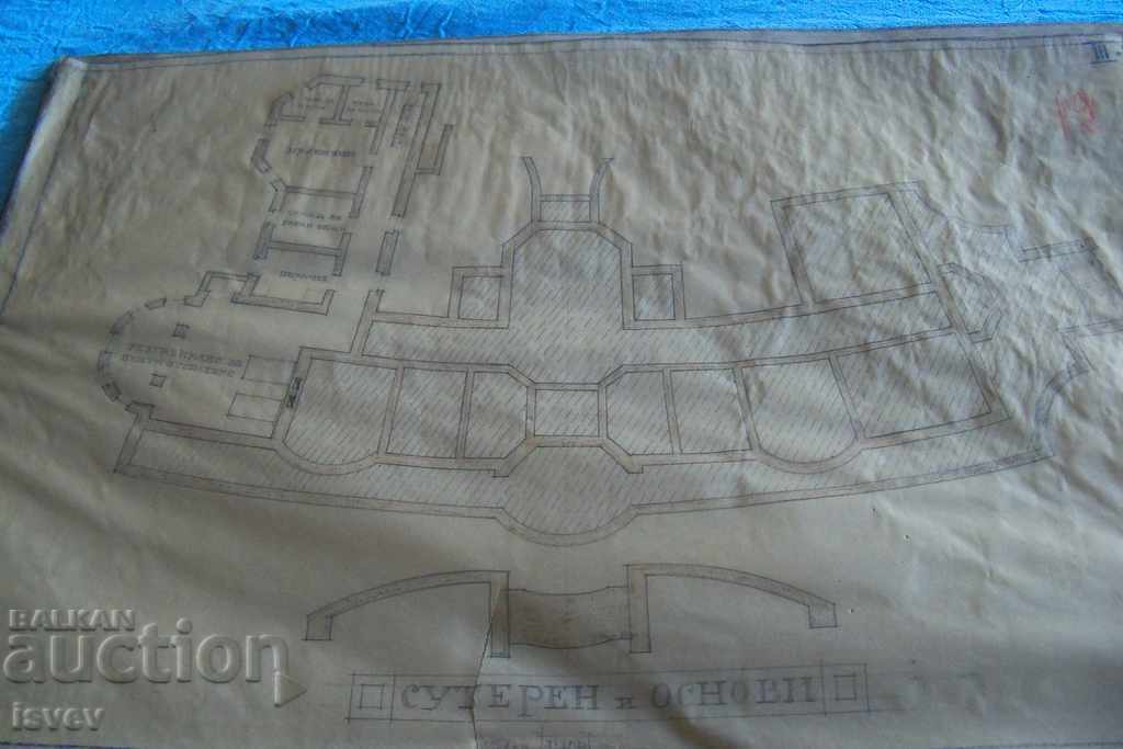 Delivery of Beautiful old architectural drawing from before 1944. №6