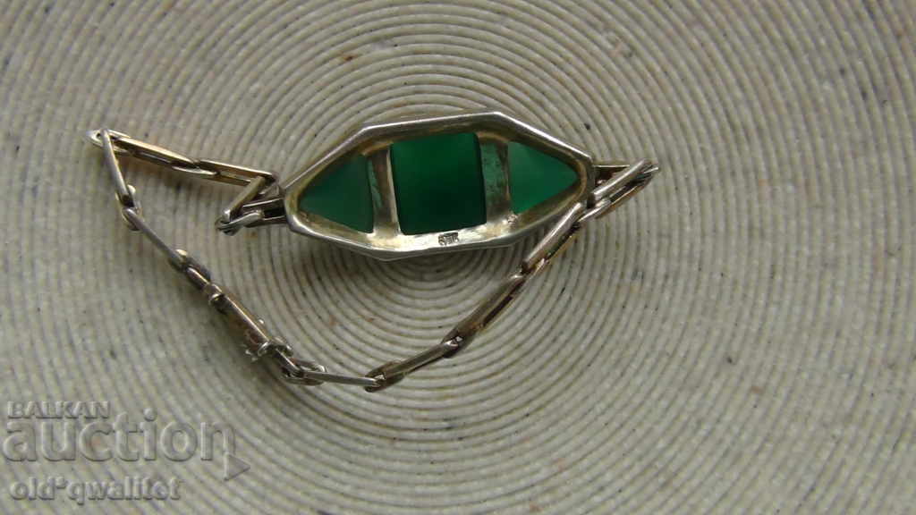 Auction Beautiful old SILVER BRACELET, green stones, stamp Auction Beautiful old SILVER BRACELET, green stones, stamp