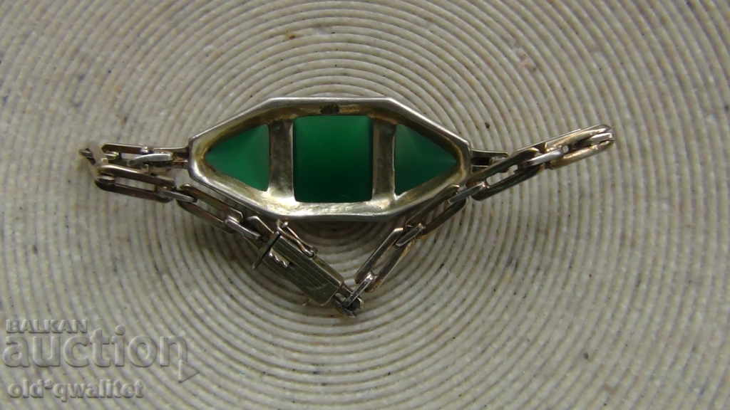 Beautiful old SILVER BRACELET, green stones, stamp - 6 Beautiful old SILVER BRACELET, green stones, stamp - 6