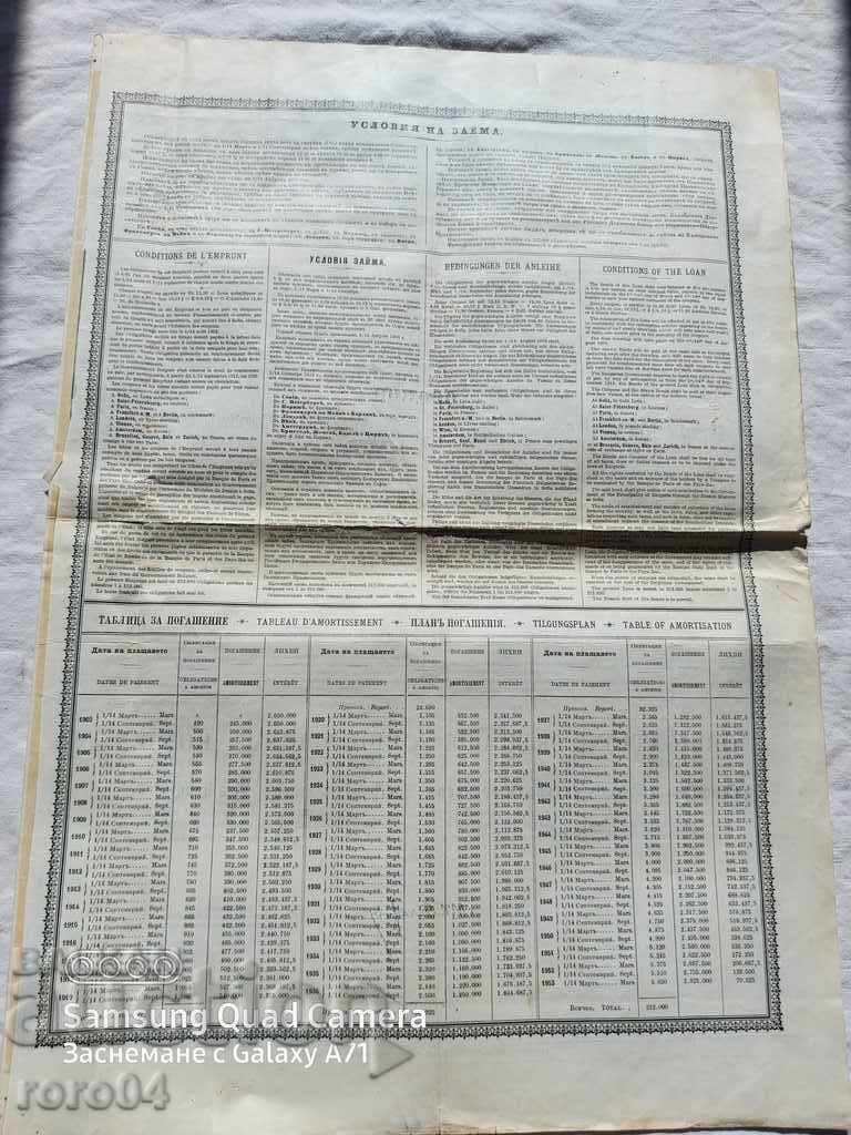 BOND - PRINCIPALITY OF BULGARIA - 5 BOND - PRINCIPALITY OF BULGARIA - 5