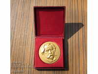 Български бронзов медал плакет знак Георги Кирков с кутия