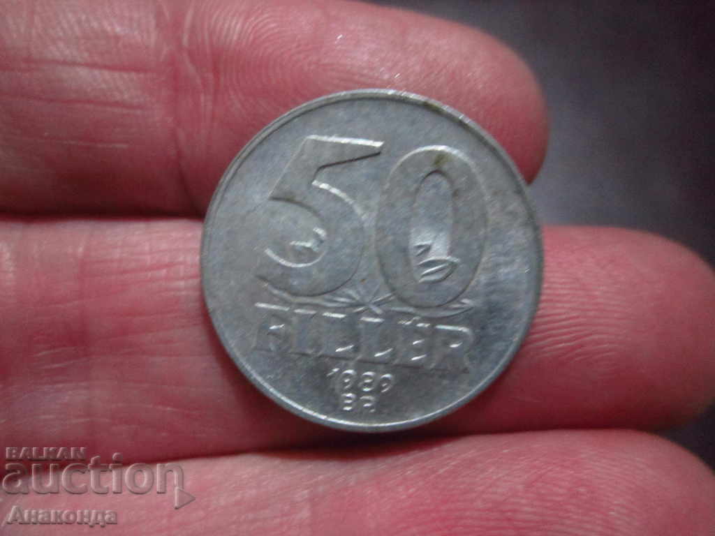 1989 год 50 ФИЛЕРА - УНГАРИЯ
