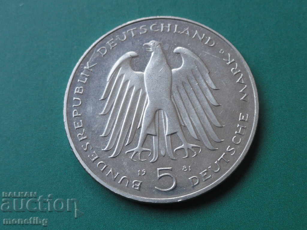 Germany 1981 - 5 Mark ''Karl vom Stein'' Proof with price 14.00 BGN | € 7.16 Germany 1981 - 5 Mark ''Karl vom Stein'' Proof with price 14.00 BGN | € 7.16