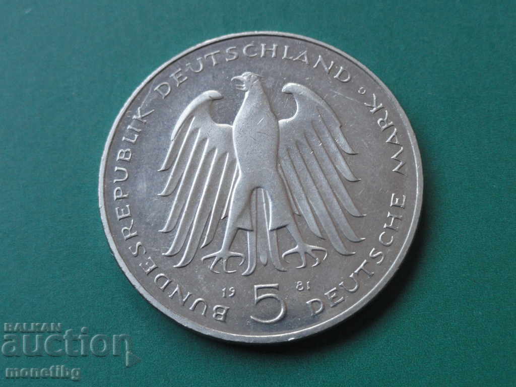 Germany 1981 - 5 Mark ''Karl vom Stein'' Proof - 6 Germany 1981 - 5 Mark ''Karl vom Stein'' Proof - 6