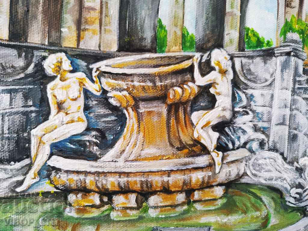 Delivery of Unique! Large original painting with frame GREEK AMPHITHEATRE