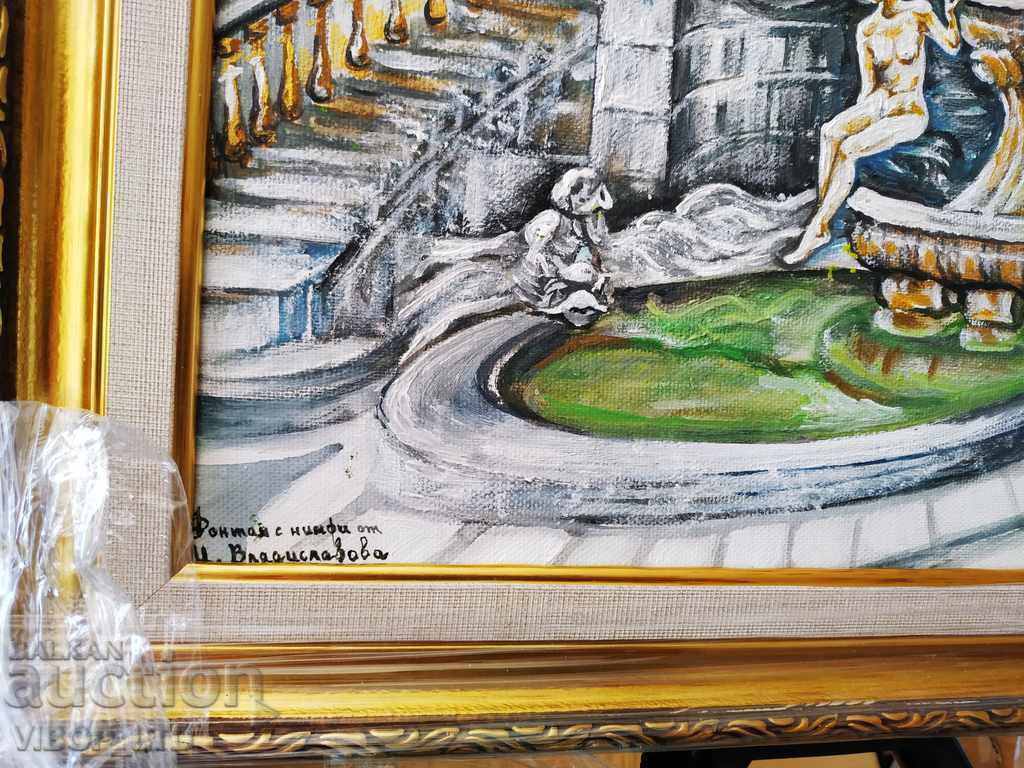 ΕΛΛΗΝΙΚΟ ΑΜΦΙΘΕΑΤΡΟ, ζωγραφική ΜΟΝΑΔΙΚΗ 54,5/41,5 κορνίζα λαδιού - 5