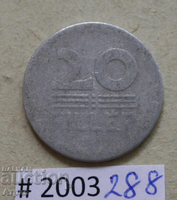 20 fillers 1953 Hungary