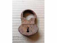 Old padlock from the beginning of the 19th century, suitcase, padlock, latch