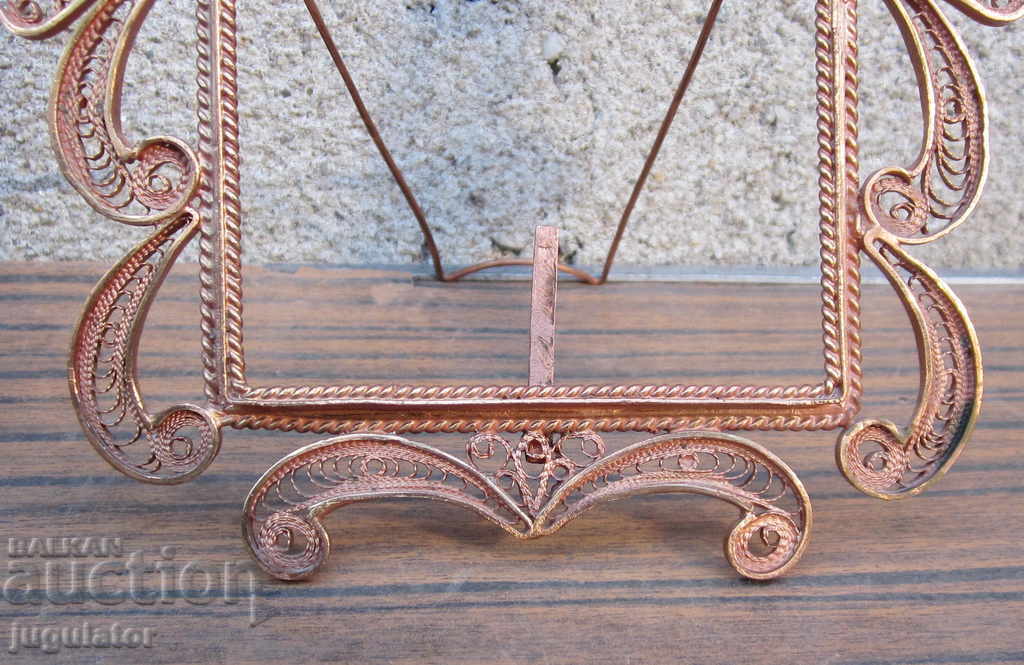 old table photo frame made of openwork copper filigree - 5 old table photo frame made of openwork copper filigree - 5