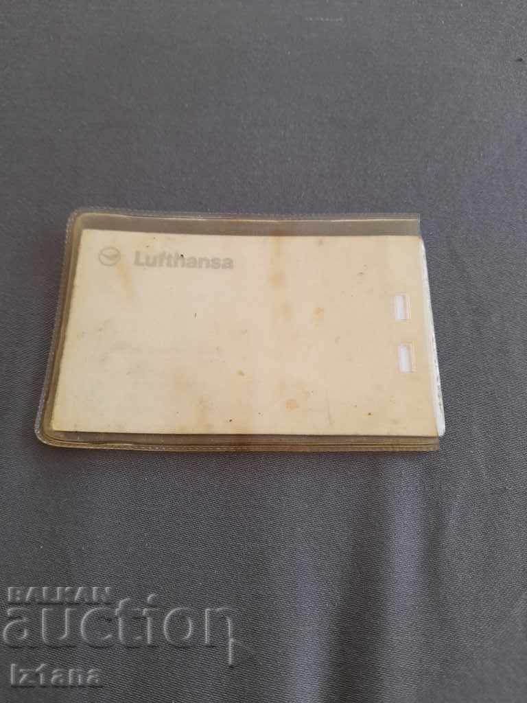 Old business card Lufthansa