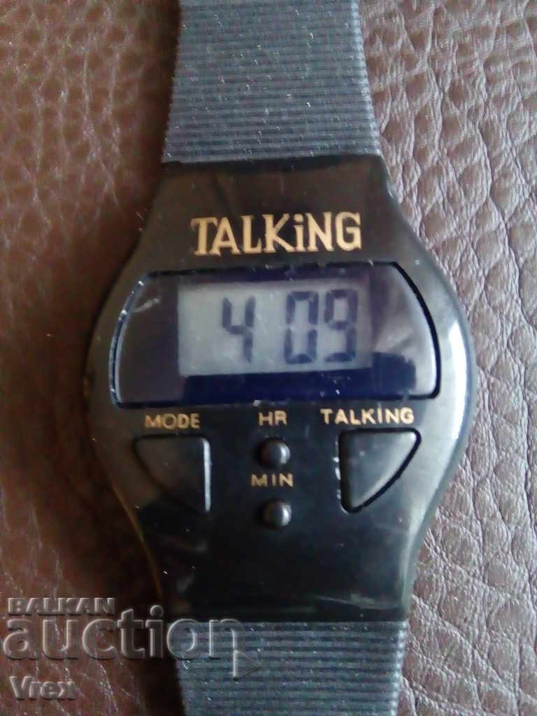 Talking electronic clock